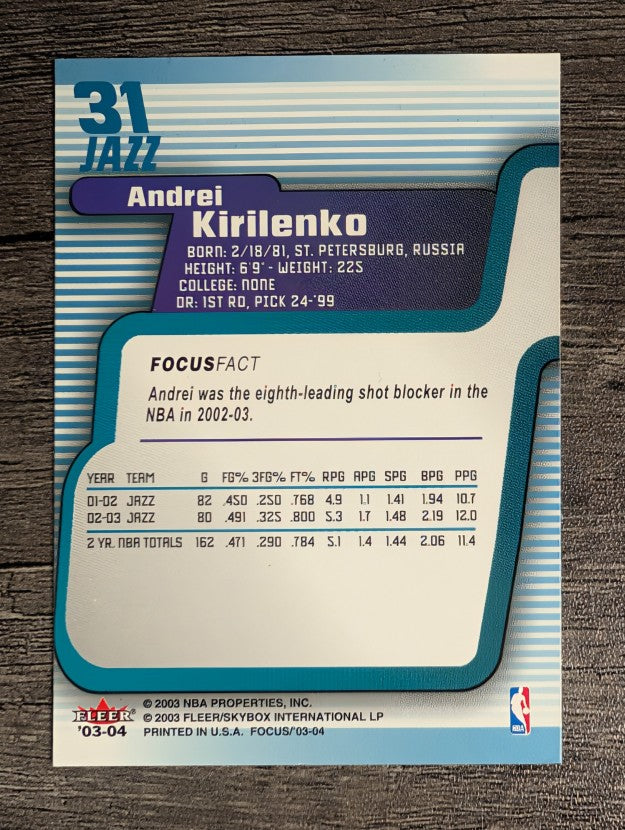 2003-04 Fleer Focus #31 Andrei Kirilenko