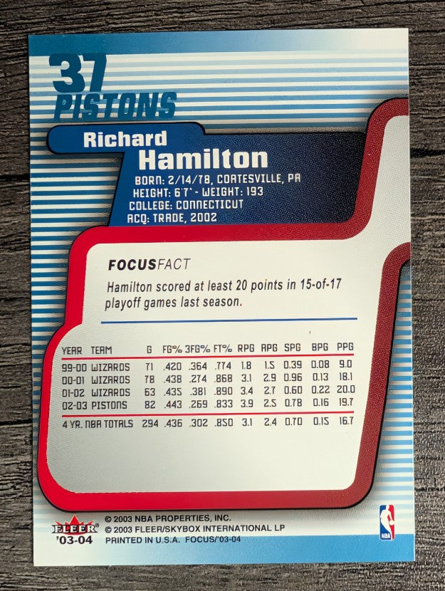 2003-04 Fleer Focus #37 Richard Hamilton