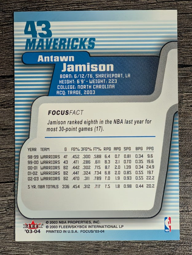2003-04 Fleer Focus #43 Antawn Jamison