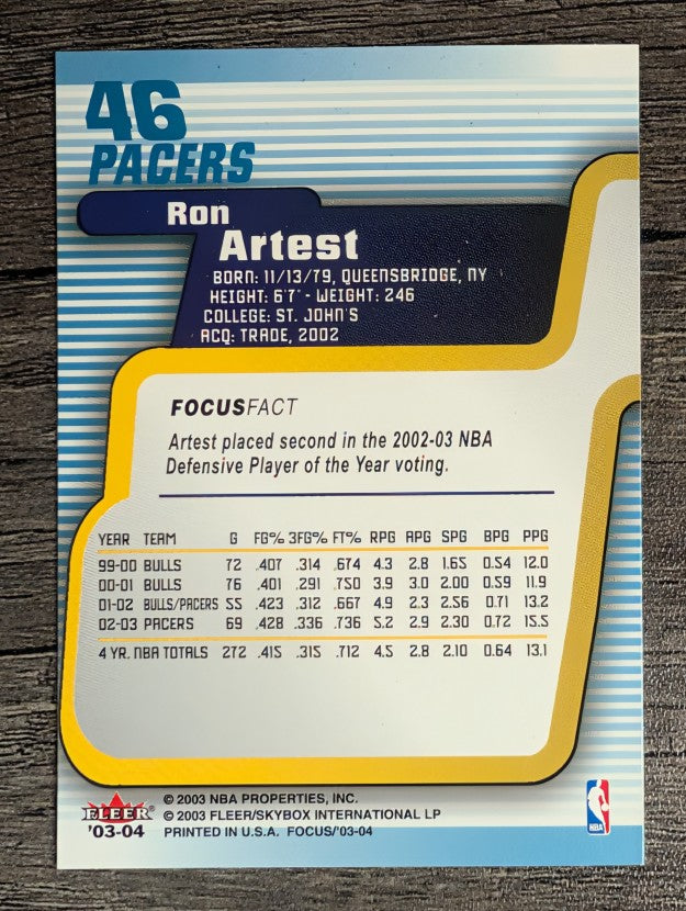 2003-04 Fleer Focus #46 Ron Artest