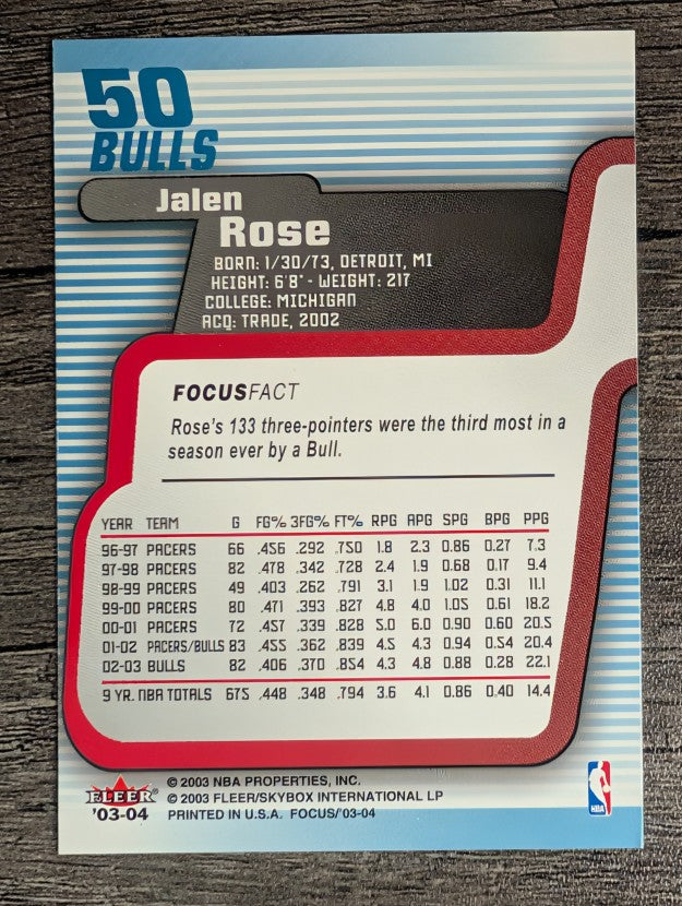 2003-04 Fleer Focus #50 Jalen Rose