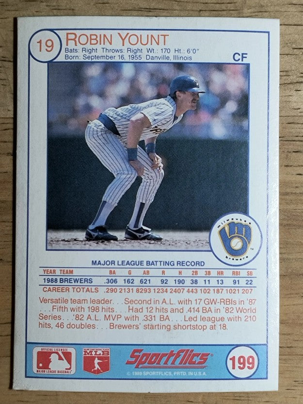 1989 Sportflics #199 Robin Yount