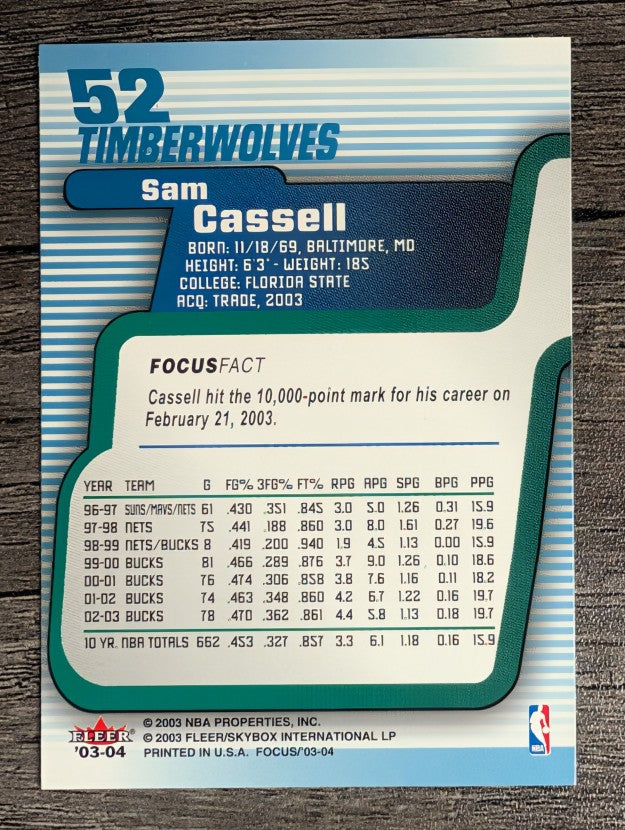 2003-04 Fleer Focus #52 Sam Cassell