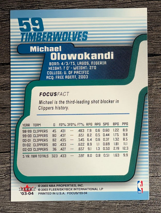 2003-04 Fleer Focus #59 Michael Olowokandi