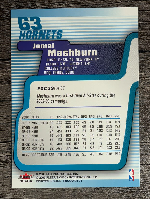 2003-04 Fleer Focus #63 Jamal Mashburn