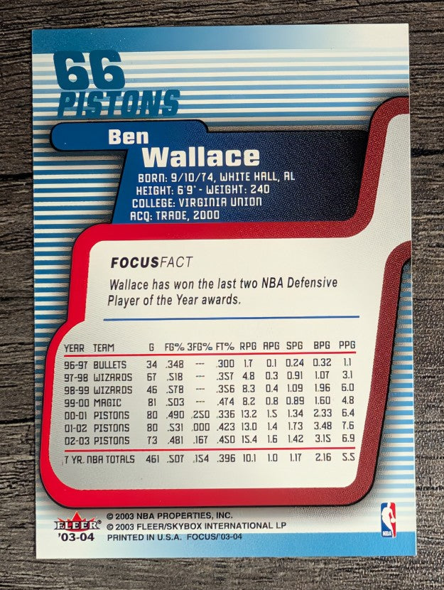 2003-04 Fleer Focus #66 Ben Wallace