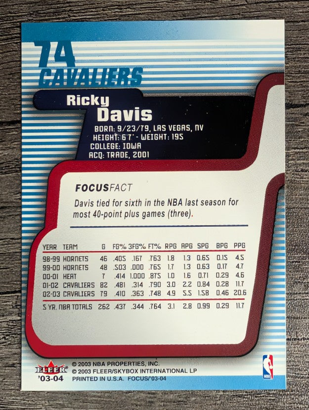 2003-04 Fleer Focus #74 Ricky Davis
