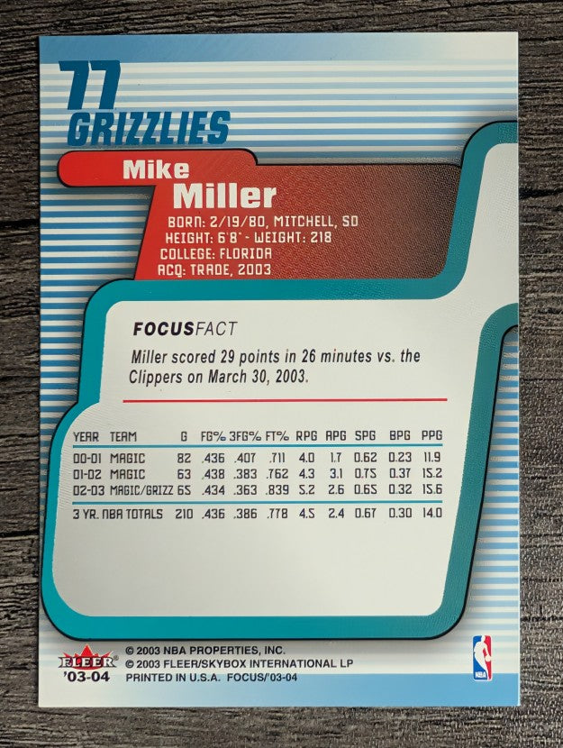 2003-04 Fleer Focus #77 Mike Miller