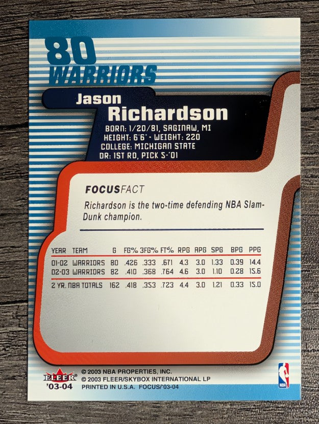 2003-04 Fleer Focus #80 Jason Richardson