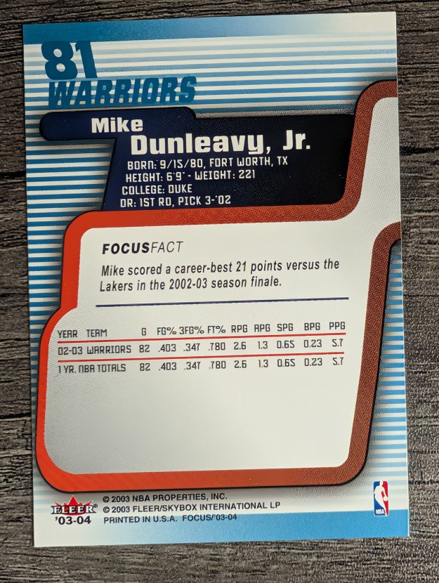 2003-04 Fleer Focus #81 Mike Dunleavy Jr.
