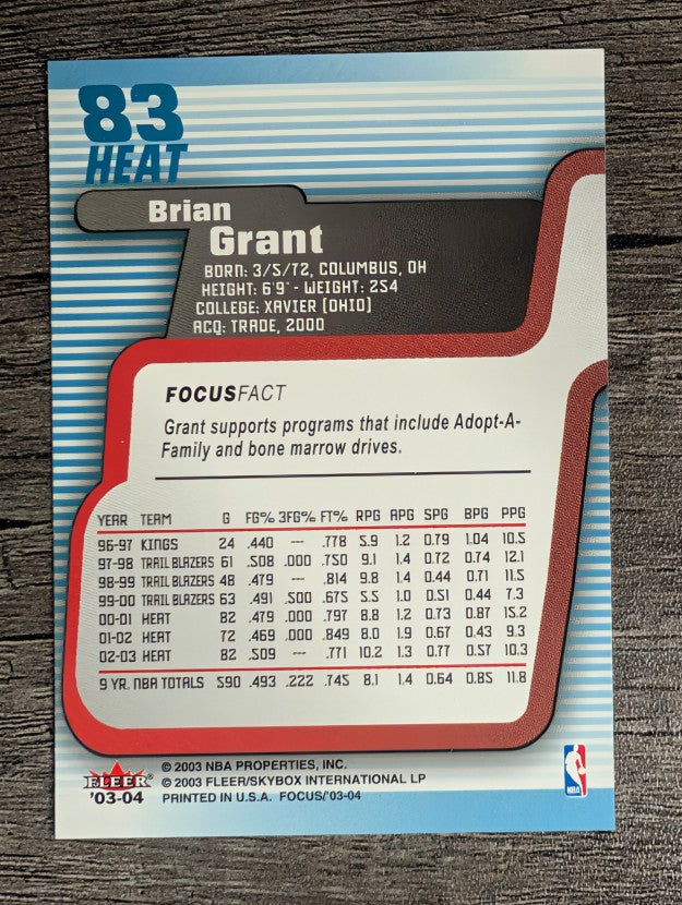 2003-04 Fleer Focus #83 Brian Grant