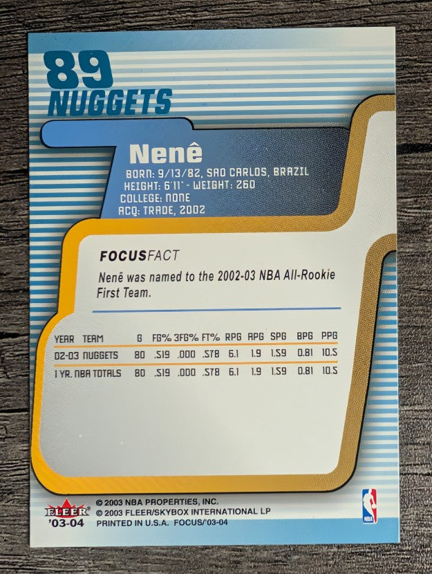 2003-04 Fleer Focus #89 Nene