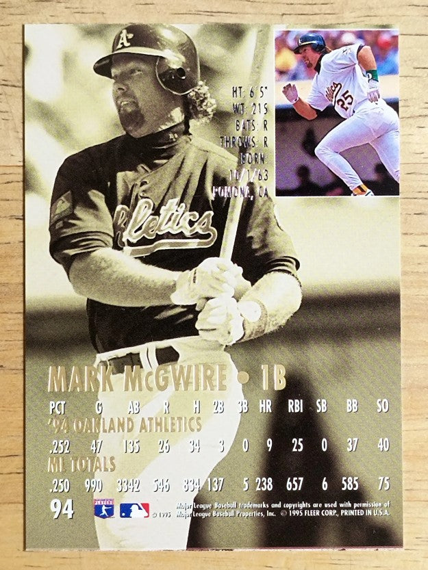 1995 Ultra #94 Mark McGwire