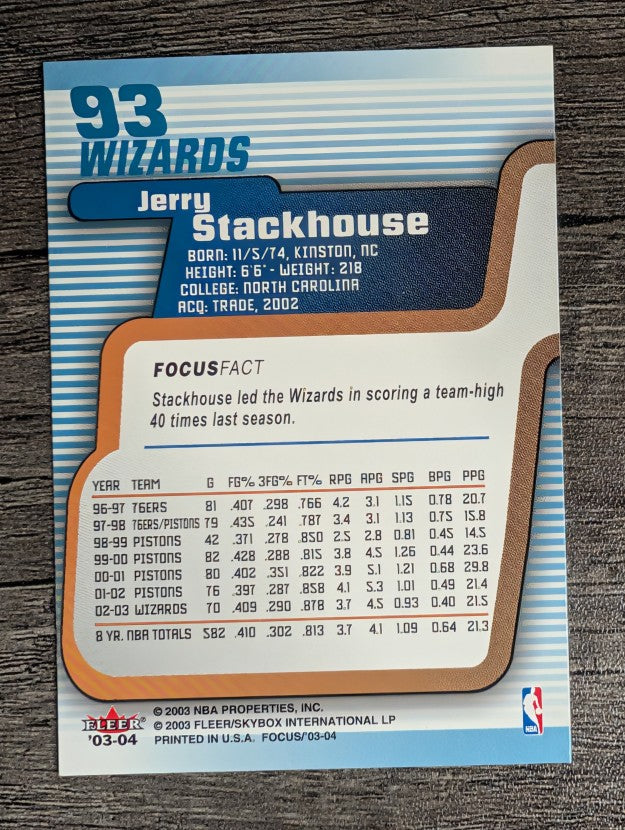 2003-04 Fleer Focus #93 Jerry Stackhouse
