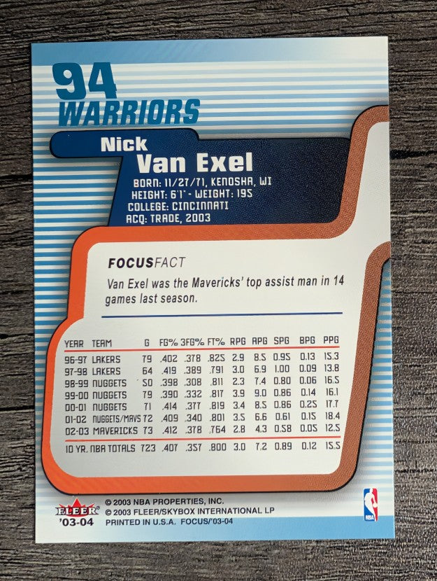 2003-04 Fleer Focus #94 Nick Van Exel