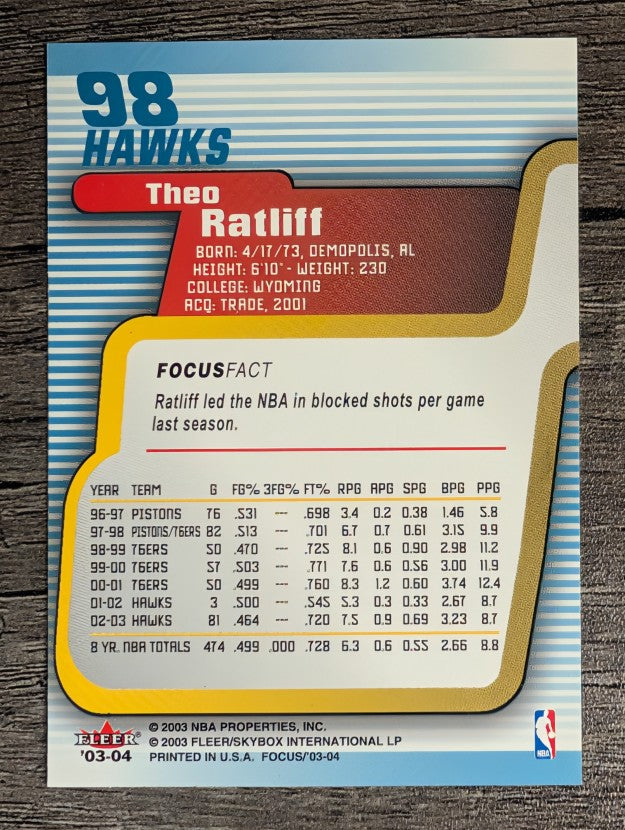 2003-04 Fleer Focus #98 Theo Ratliff