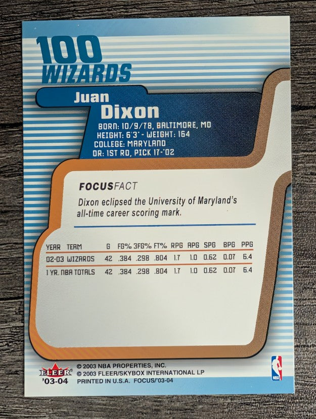 2003-04 Fleer Focus #100 Juan Dixon