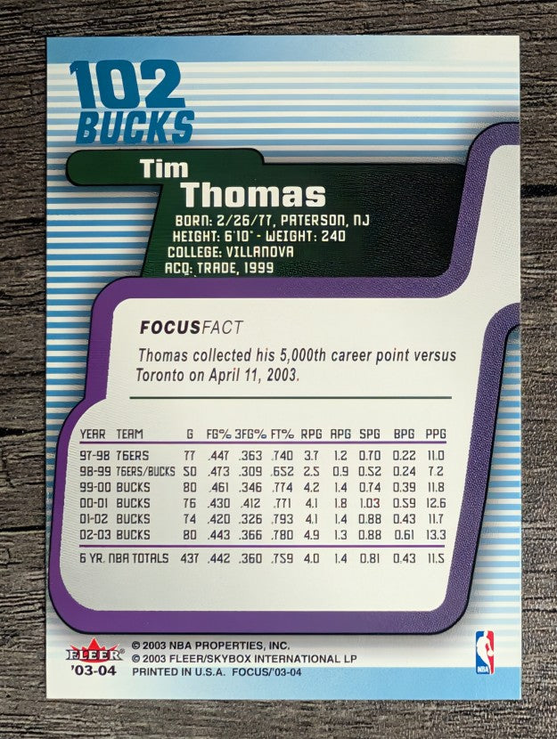 2003-04 Fleer Focus #102 Tim Thomas