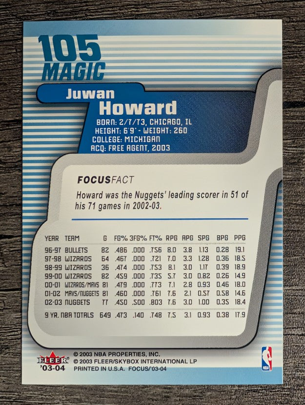 2003-04 Fleer Focus #105 Juwan Howard
