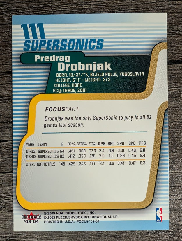 2003-04 Fleer Focus #111 Predrag Drobnjak