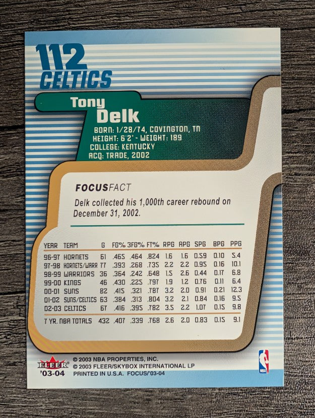 2003-04 Fleer Focus #112 Tony Delk
