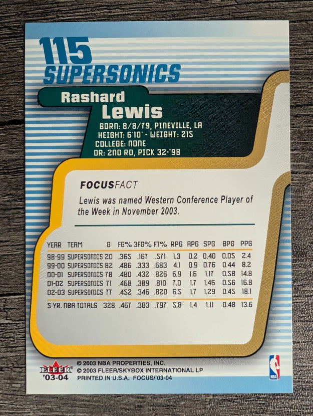 2003-04 Fleer Focus #115 Rashard Lewis