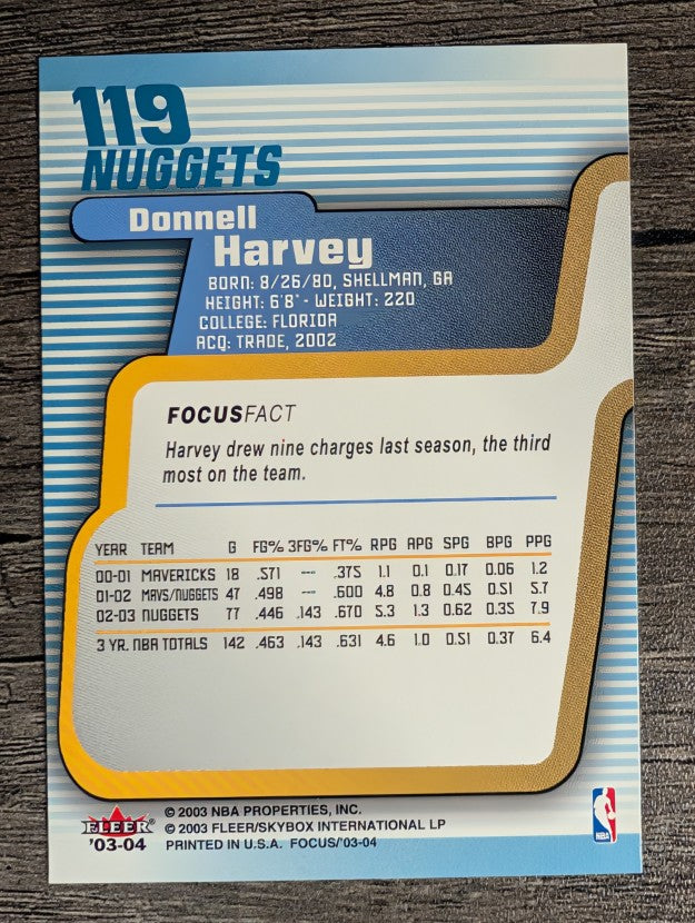 2003-04 Fleer Focus #119 Donnell Harvey