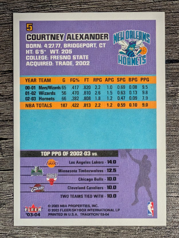 2003-04 Fleer Tradition #5 Courtney Alexander