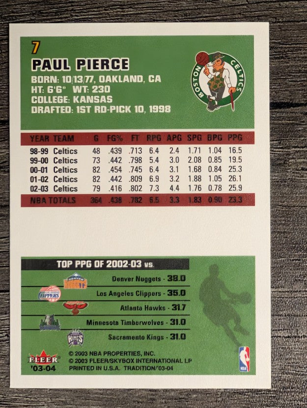 2003-04 Fleer Tradition #7 Paul Pierce