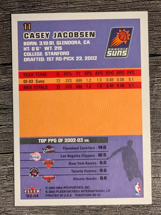 2003-04 Fleer Tradition #11 Casey Jacobsen