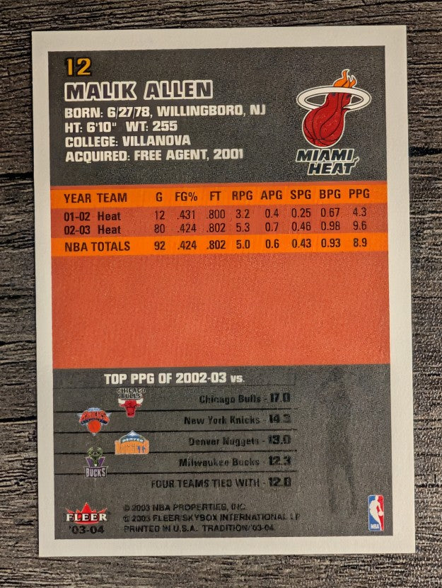 2003-04 Fleer Tradition #12 Malik Allen
