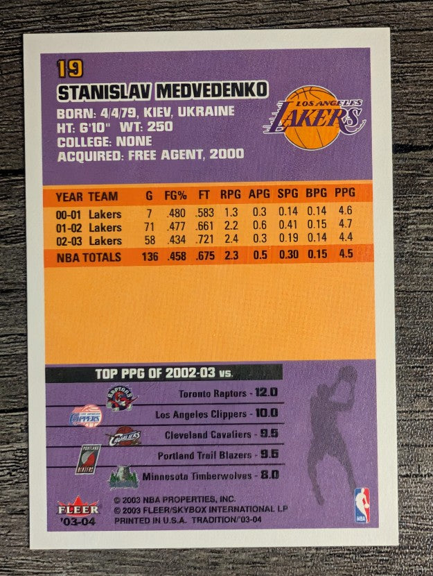 2003-04 Fleer Tradition #19 Stanislav Medvedenko