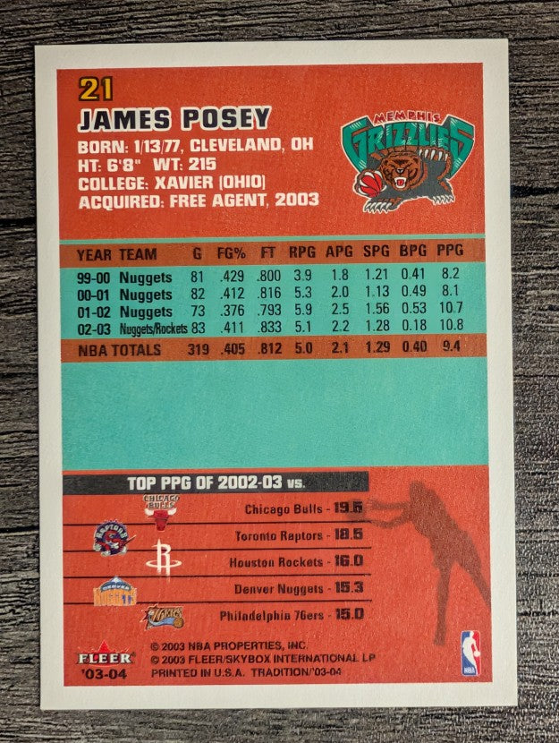 2003-04 Fleer Tradition #21 James Posey