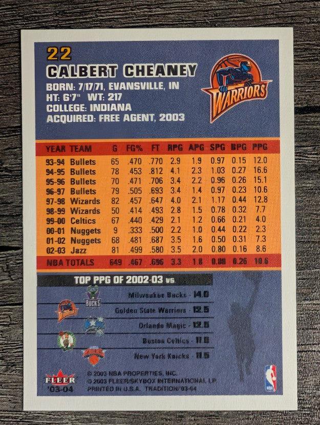 2003-04 Fleer Tradition #22 Calbert Cheaney