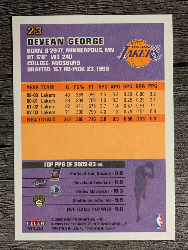2003-04 Fleer Tradition #23 Devean George