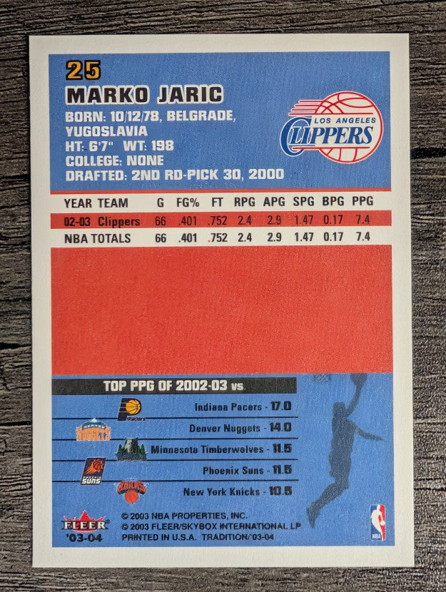 2003-04 Fleer Tradition #25 Marko Jaric