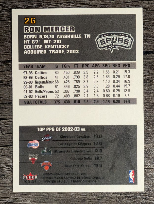 2003-04 Fleer Tradition #26 Ron Mercer