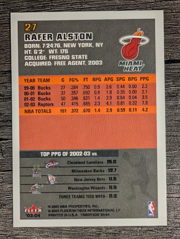2003-04 Fleer Tradition #27 Rafer Alston