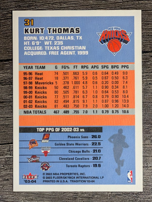 2003-04 Fleer Tradition #31 Kurt Thomas