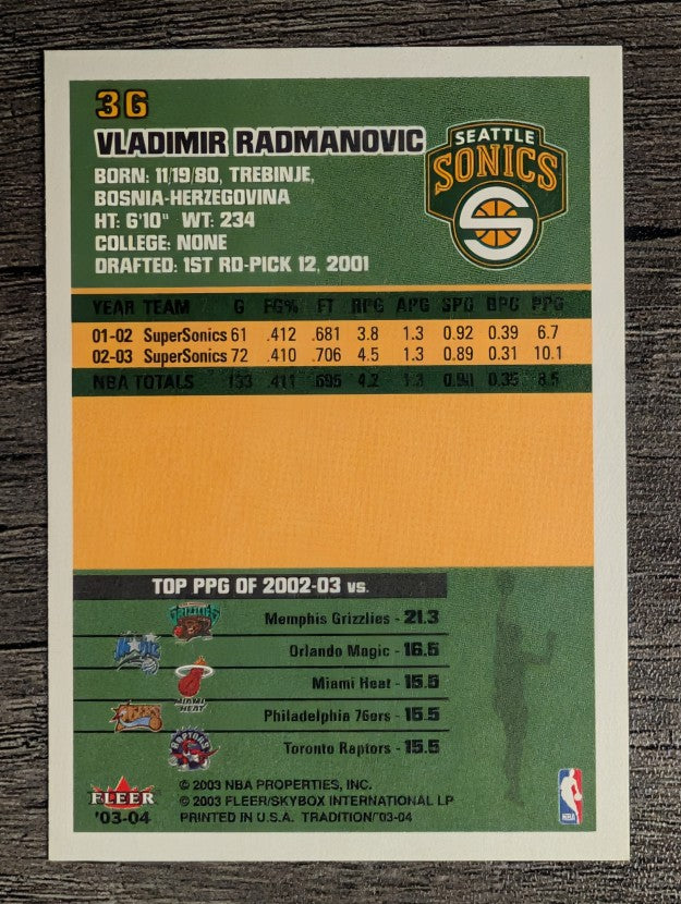 2003-04 Fleer Tradition #36 Vladimir Radmanovic
