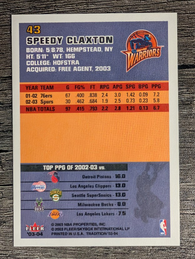 2003-04 Fleer Tradition #43 Speedy Claxton