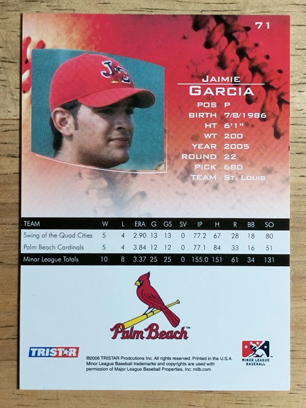 2006 TRISTAR Prospects Plus #71 Jaime Garcia (NM)