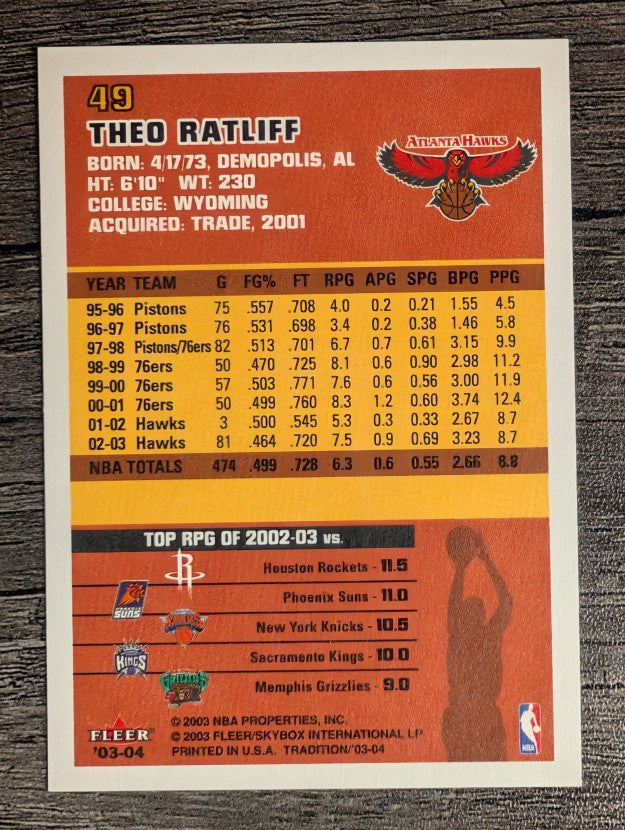 2003-04 Fleer Tradition #49 Theo Ratliff