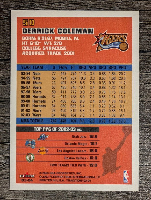 2003-04 Fleer Tradition #50 Derrick Coleman