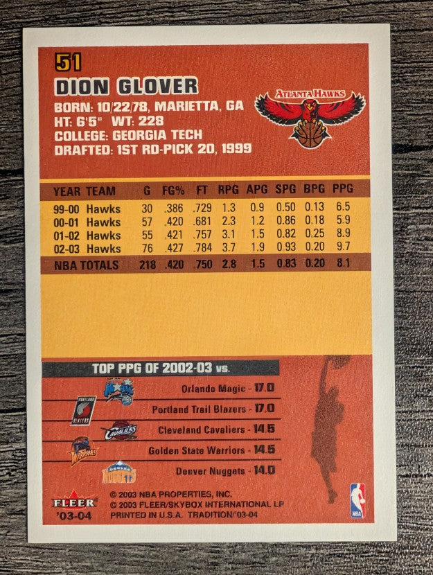 2003-04 Fleer Tradition #51 Dion Glover