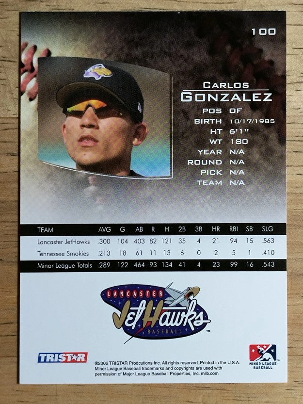 2006 TRISTAR Prospects Plus #100 Carlos Gonzalez