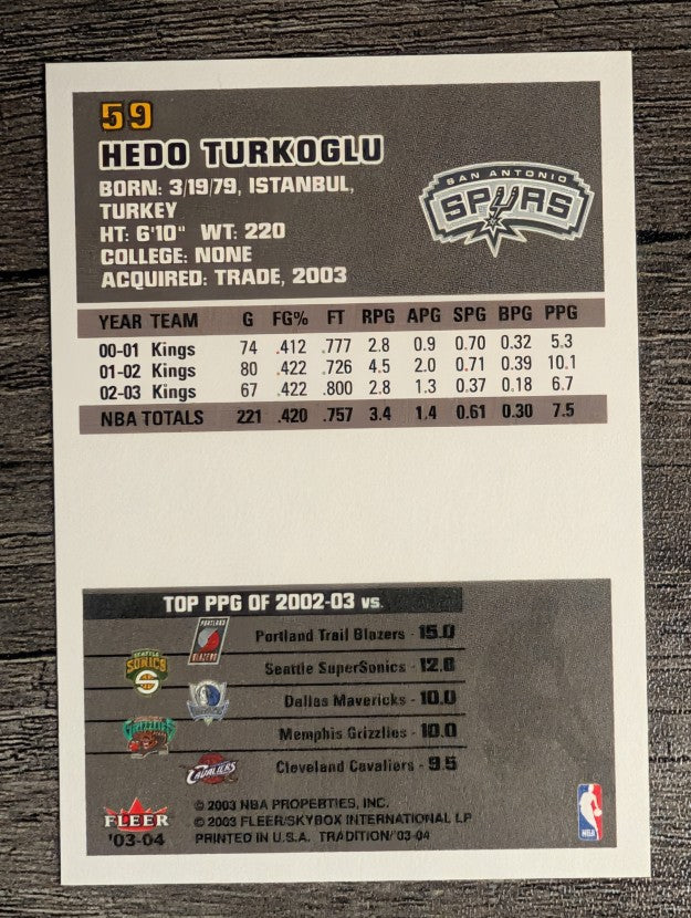 2003-04 Fleer Tradition #59 Hedo Turkoglu