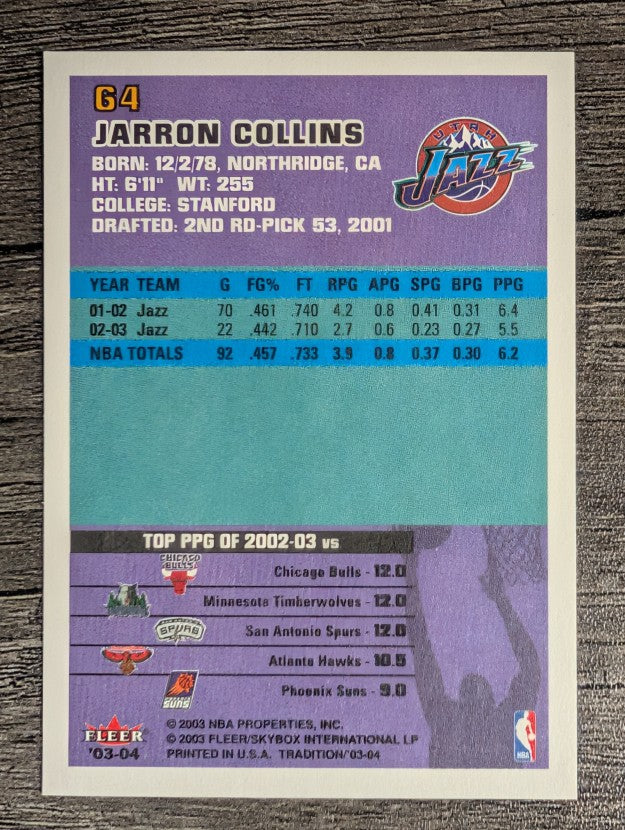 2003-04 Fleer Tradition #64 Jarron Collins