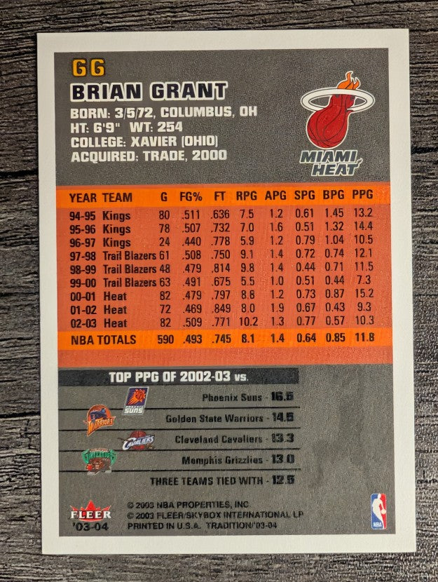 2003-04 Fleer Tradition #66 Brian Grant