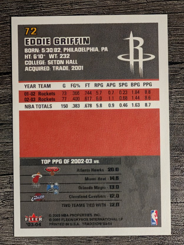 2003-04 Fleer Tradition #72 Eddie Griffin